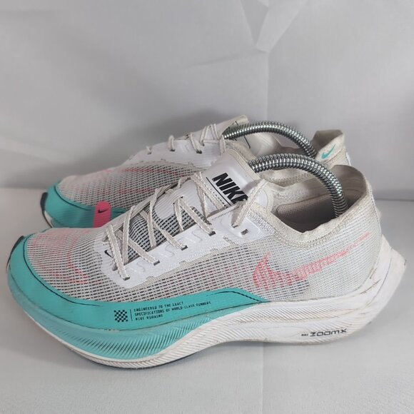 Nike ZoomX Vaporfly Next% 2 CU4111-101 US 8.5 M 10 W White Watermelon Pink Blue - Picture 1 of 16